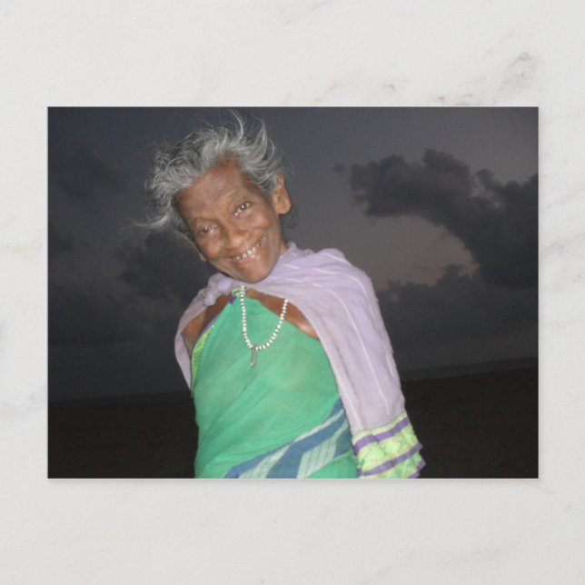 Postal de abuela feliz (Anverso)