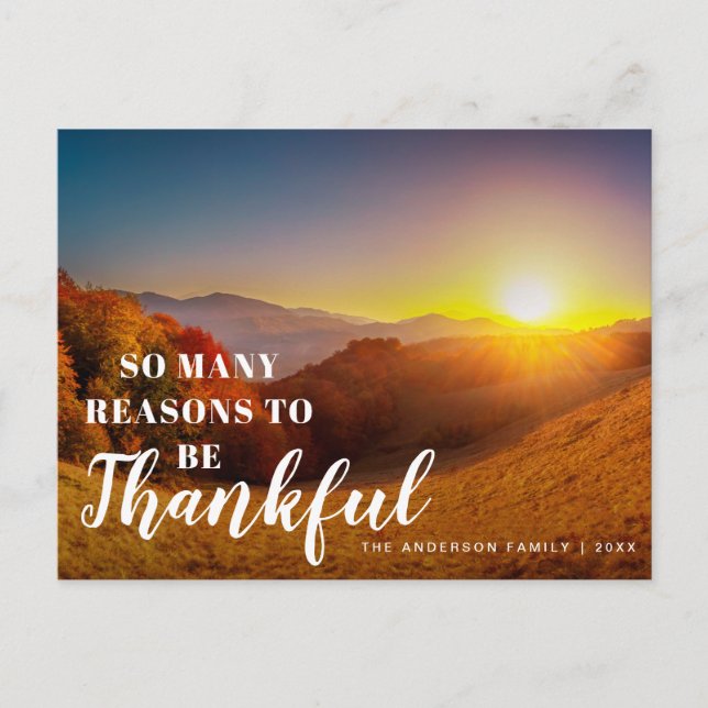 Postal de Acción de Gracias de otoño feliz (Anverso)