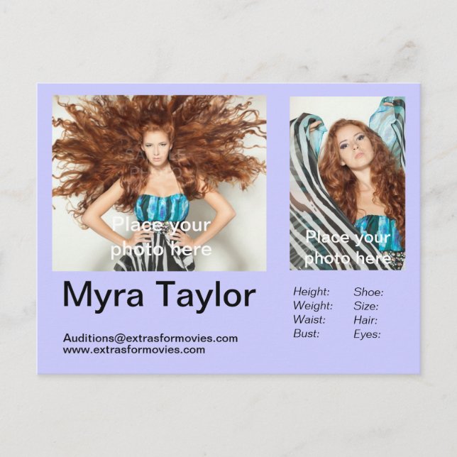 Postal de Actor/Modelo (Anverso)