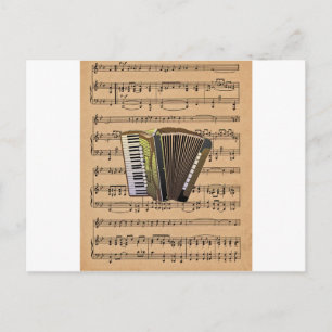 Postal De Acuerdo Con El Fondo De La Música De La Hoja