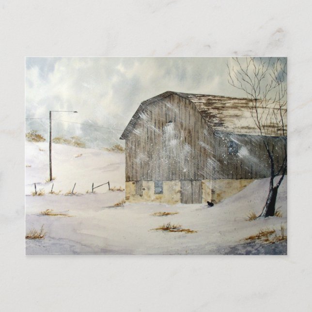 Postal de advertencia de tormenta de invierno (Anverso)