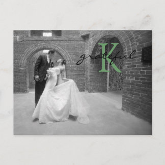Postal de agradecimiento de boda