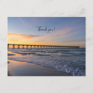 Postal de agradecimiento del amanecer en el muelle