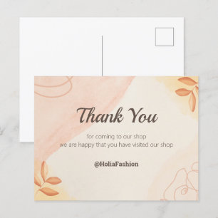 Postal de agradecimiento minimalista