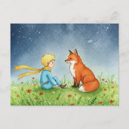 Postal de agua de Little Prince Fox