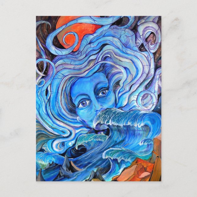 postal de aguas tormentosas (Anverso)