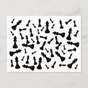 Postal de ajedrez del rey del arte pop minimalista