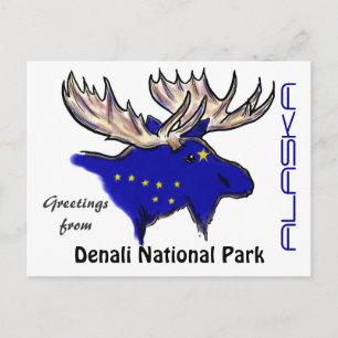 Postal de alaska de la bandera del Parque Nacional