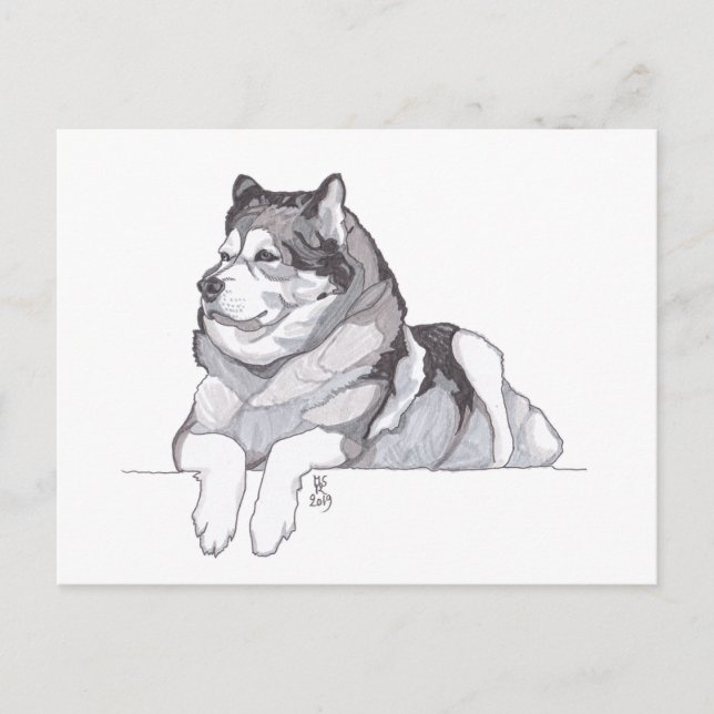 Postal de Alaska Malamute 2019 (Anverso)