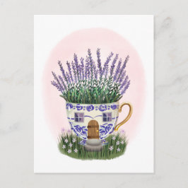 Postal de algodón Lavender Teacup