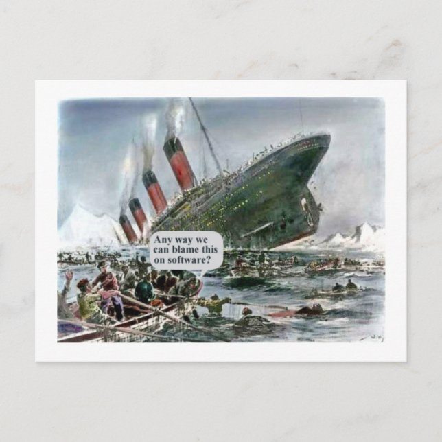 Postal ¿De Alguna Manera Podemos Culpar Esto Al Software? (Anverso)