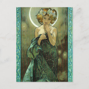 Postal de Alphonse Mucha Clair De Lune