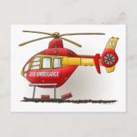 Postal de ambulancia de helicóptero