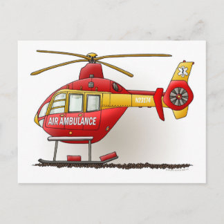 Postal de ambulancia de helicóptero