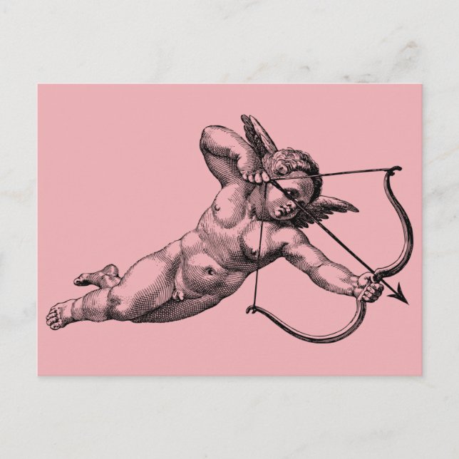 Postal de amor cupido de Cherub vintage (Anverso)