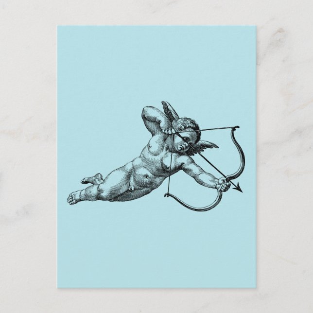 Postal de amor cupido de Cherub vintage (Anverso)