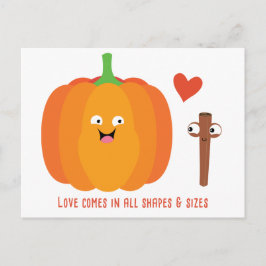Postal de amor de calabaza dulce caída