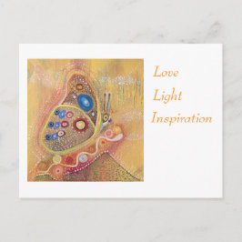 Postal de amor de mariposa y luz de inspiración