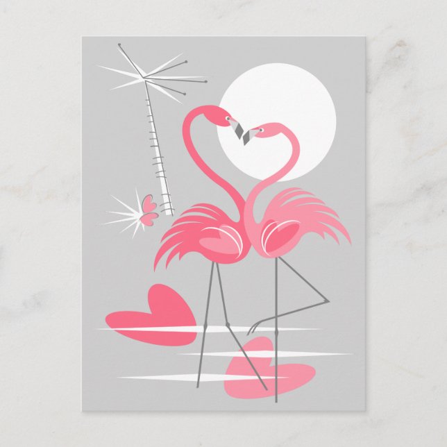 Postal de amor Flamingo (Anverso)