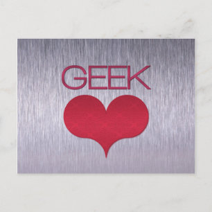 Postal de amor geek (corazón), rosa oscuro