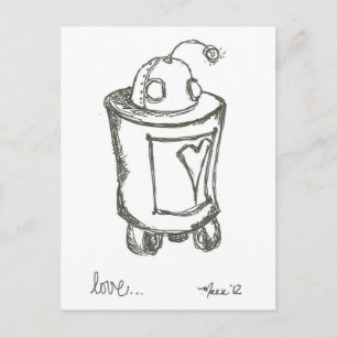 Postal de amor Lovebot Robot