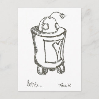 Postal de amor Lovebot Robot