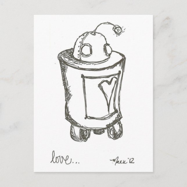 Postal de amor Lovebot Robot (Anverso)