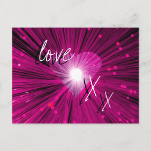 Postal de 'amor y besos' del corazón rosado