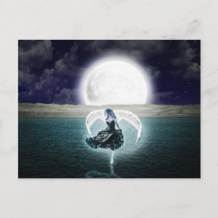 postal de ángel de luna de gótico