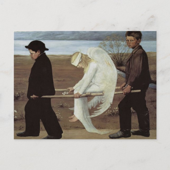 Postal de ángel herido (Anverso)