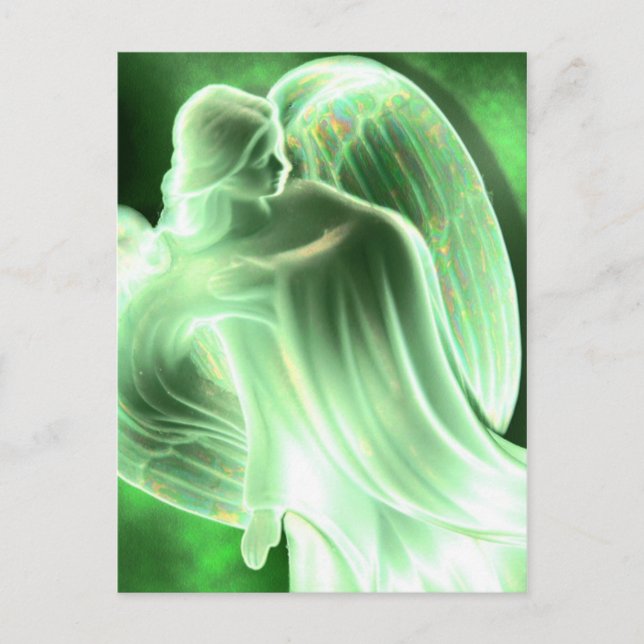 Postal de ángel verde (Anverso)