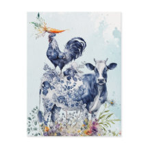 Postal de animales de granja de gran belleza