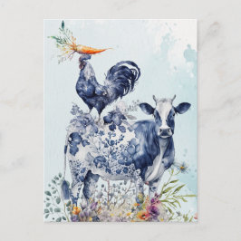 Postal de animales de granja de gran belleza