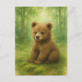 Postal de animales salvajes para bebé de oso joven
