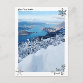 Postal de Annecy del Lago de Nieve en Invierno