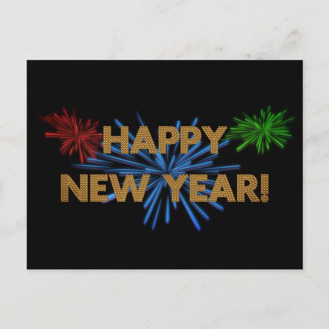 postal de Año Nuevo feliz (Anverso)