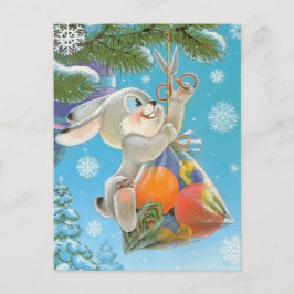 Postal de Año Nuevo/Navidades soviéticos vintage