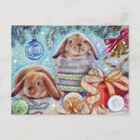 Postal de Año Nuevo/Navidades soviéticos vintage
