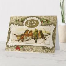 Postal de Año Nuevo vintage