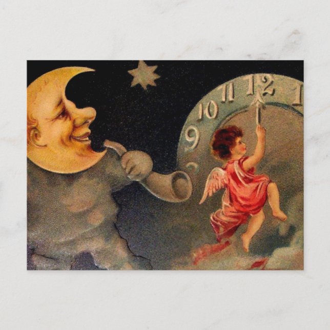 Postal de Año Nuevo vintage (Anverso)