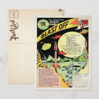 Postal de anuncio de juego de explosión de vintage