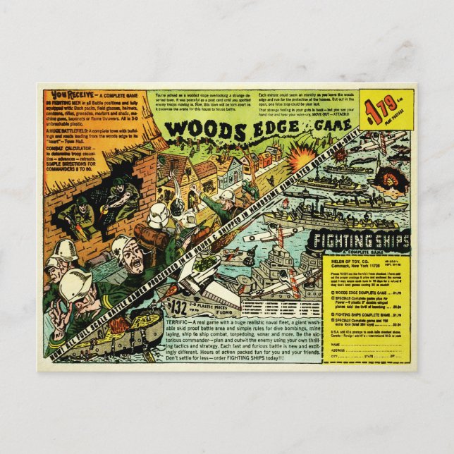 Postal de anuncio de juego de WWW (Anverso)