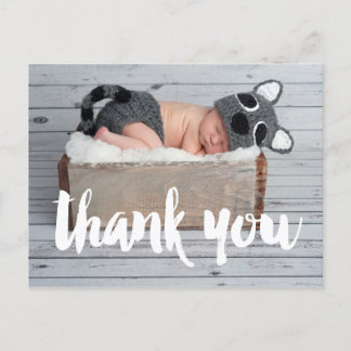 Postal de anuncio de nacimiento de bebé y gracias
