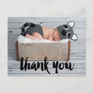 Postal de anuncio de nacimiento de bebé y gracias