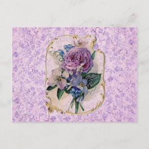 Postal de anuncio de perfume de época