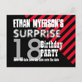 Postal De Anuncios 18 Cumpleaños Sorpresa TEEN Guardar la Fecha A09