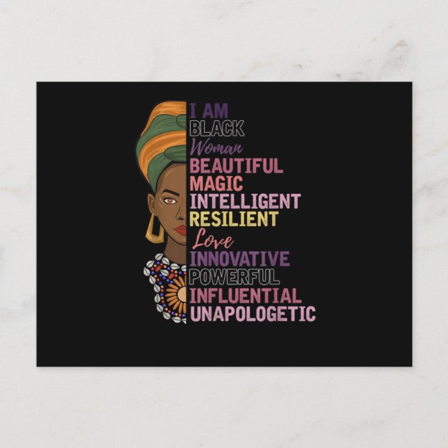 Postal De Anuncios 1 regalo de mujeres africanas soy una mujer negra  (Anverso)