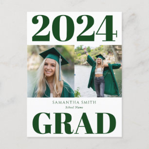 Postal De Anuncios 2022 Green Modern Simple Typography 2 Photo Grad