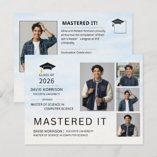 Postal De Anuncios 2026 Modern Photo Graduation Announcement Postcard