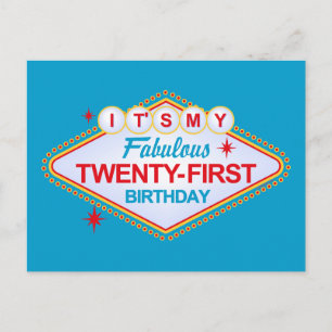 Postal De Anuncios 21ro cumpleaños de Las Vegas
